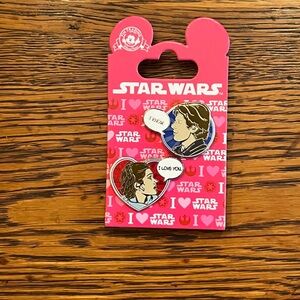Disney Star Wars Pink Enamel Pin Set - Han & Leia